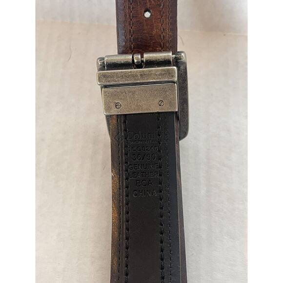 Columbia Mens Two-In-One Reversible Belt 36/90 Genuine Leather Brown Black - Picture 5 of 7